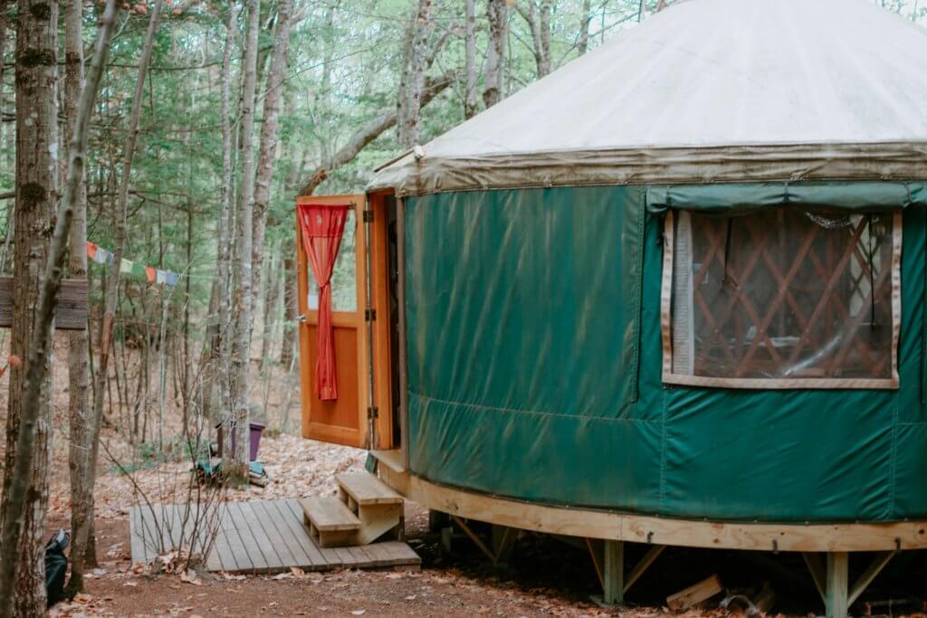 glamping in a yurt