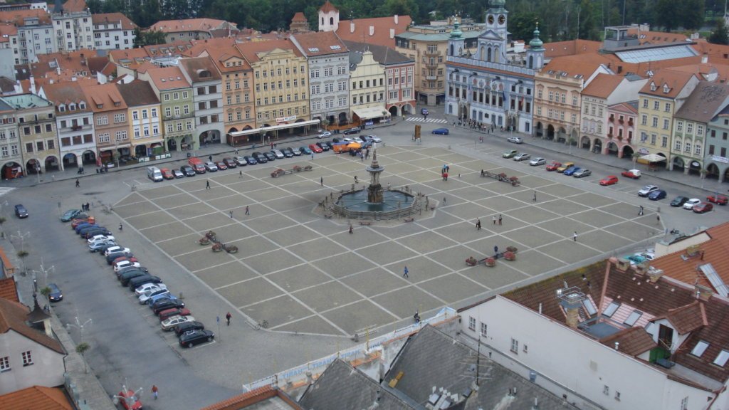 Black tower in the main square of České Budějovice