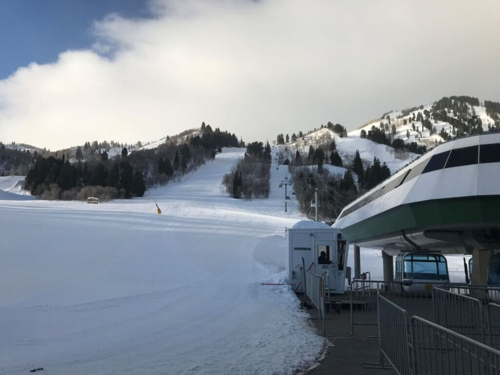 Snowbasin is a busier mountain