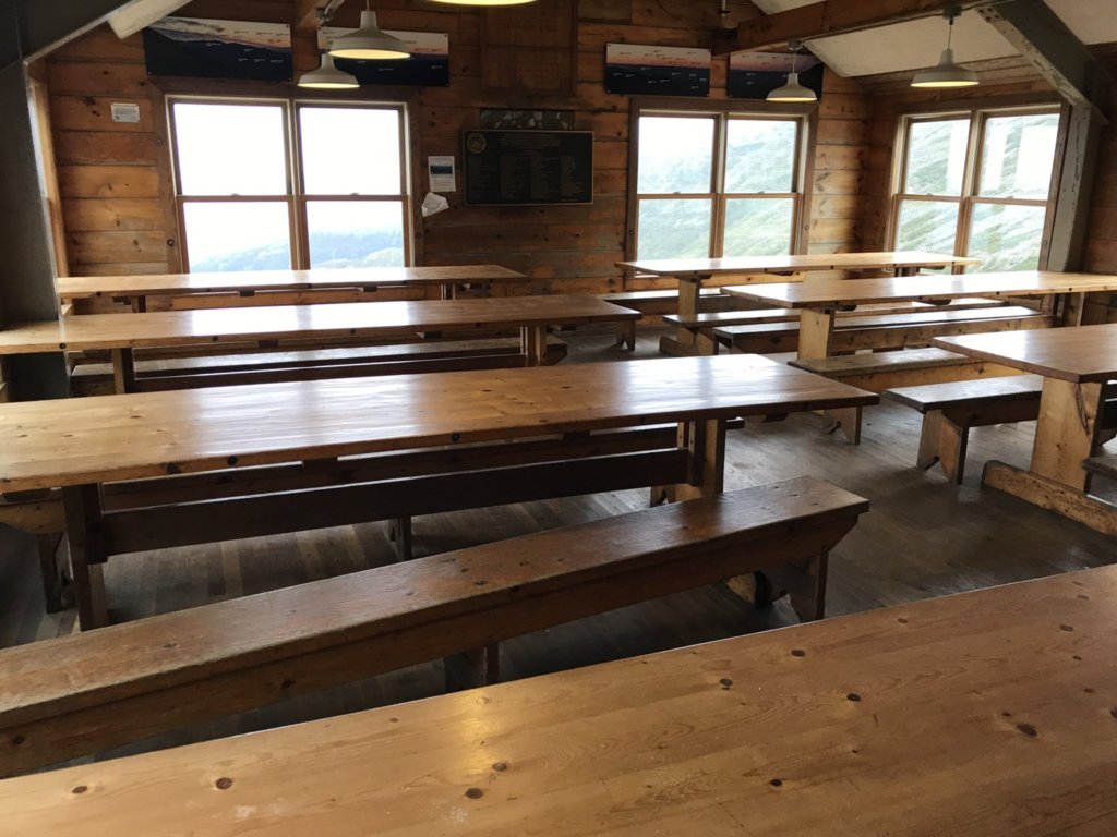 HIkers shared eating space