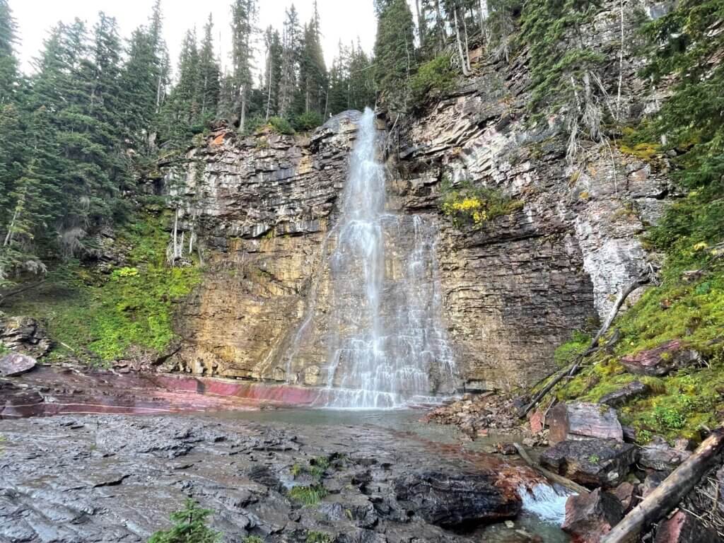 Follow the St Mary's falls trail to the end for Virginia Falls