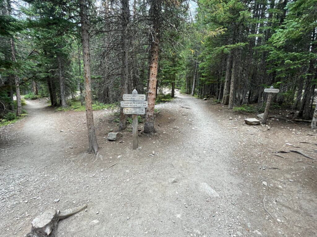 hiking between Glacier Gorge and Bear Lake