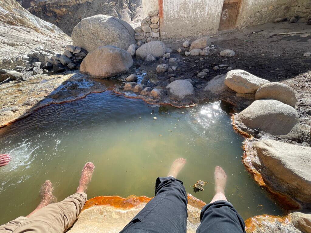 visiting hot springs in Nepal