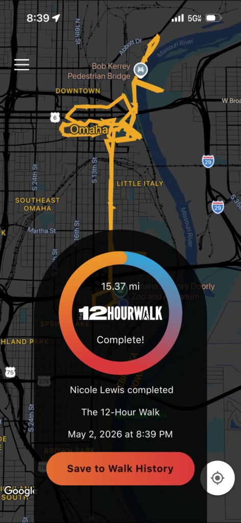 using the 12-hour walk app